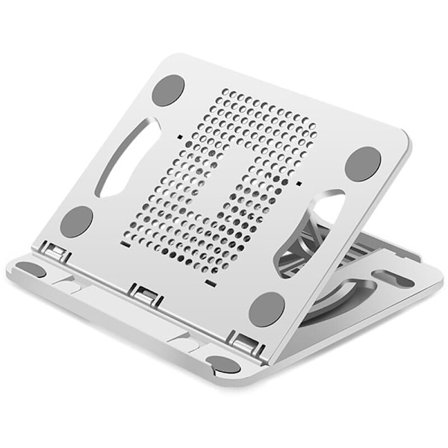 Bærbar computer stand skrivebord computer hævet plastik beslag køling foldbar opbevaringsbase 360 ​​graders rotation (hvid)