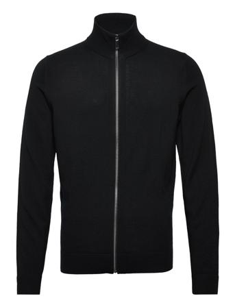 Merino Zip Through Jacket Knitwear Full Zip Jumpers Svart Calvin Klein*Betinget Tilbud