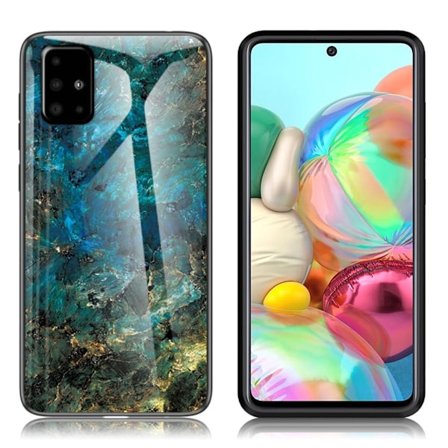 Fantasy Marmor Samsung Galaxy A71 skal - Smaragd