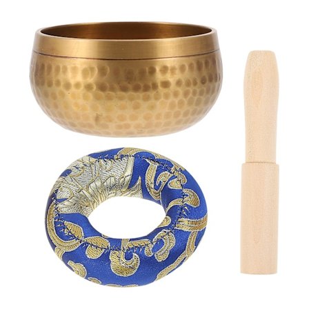 1 set handgjorda sjungande skålar Yoga meditationskålar Praktisk musikskål (Gyllene)