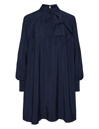 Yasnira Ls Dress S. Polvipituinen Mekko Navy YAS