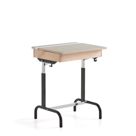 School desk 188, linoleum, anthracite grey/grey