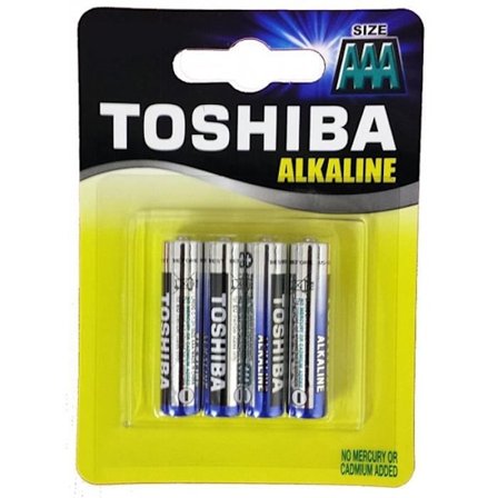 TOSHIBA Alkaline AAA LR03 batterier - (pakke med 4)