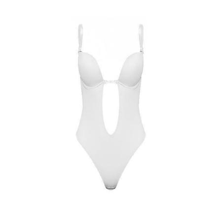 Kvinnor kastar djup V-ringad axelbandslös rygglös bodysuit för bröllop Body Shaper BH Shapewear U Plunge Nytt m skin color