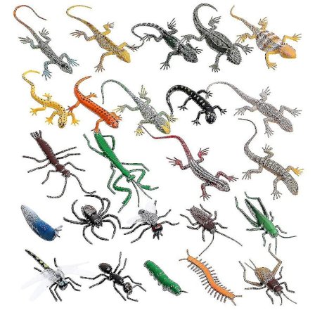 24 kpl Muovisisiliskoja Lelu Keinotekoinen Hyönteinen Matelija Lisko Koulutus