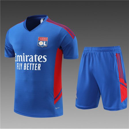 Suuret Black Friday -tarjoukset! 22-23 uuden kauden Lyonin lyhythihainen pelipaitasetti sininen