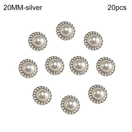 20st metallpärlknappar skjortaknappar SILVER 20MM20ST 20ST silver 20MM20pcs-20pcs