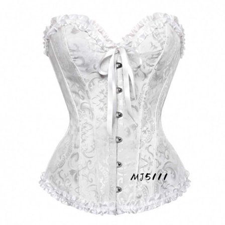 Europeisk och amerikansk palatskorsett bröllopsklänning sexig korsett midjekorsett västkorsett korsett MJ51 vit-Xin Vit