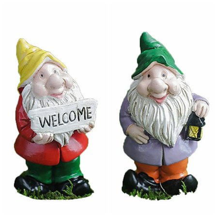2 STK Mini Gnome Figurer Miniature Dværge Statue 6 6
