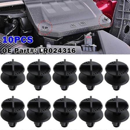 Nylonakkupeite ja konepellin paneeli, klipsikiinnikkeet, Land Rover, Range Rover, Discovery Outside, Evoque, Oe #, Lr024316, 10 kpl