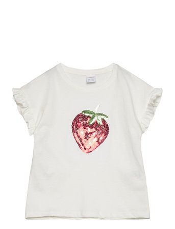 Top Ss Frill Strawberry Flipse White Lindex