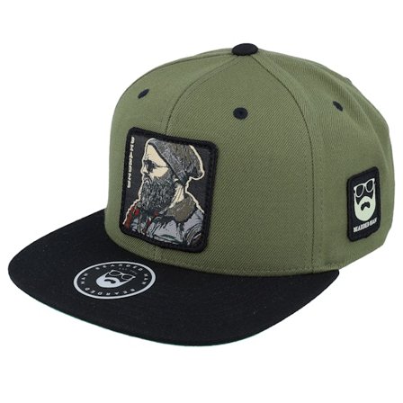 Bearded Man - Grønn snapback Caps - Cap Man Modern Olive/Black Snapback @ Hatstore