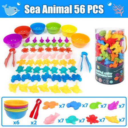 Dyrekognition Regnbuesortering Finmotorisk Træning Montessori Sensorisk Puslespil Legetøj