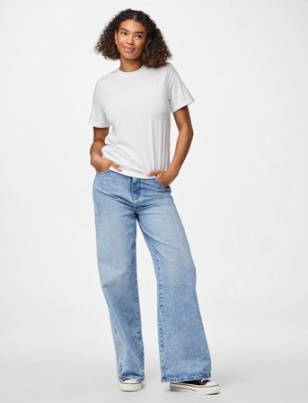 Pieces Pcria Ss Solid Tee Jrs Noos Bc - White - L