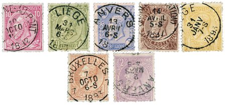 Belgien 1884 - OBP 46-52 - Stemplet