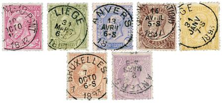 Belgien 1884 - OBP 46-52 - Stemplet