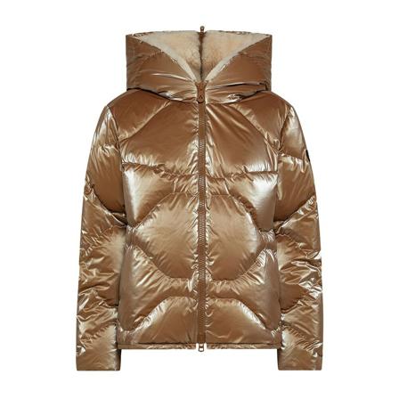 Peuterey Quilted bomber with aviator-type hood , Beige , Dames , Maat: M