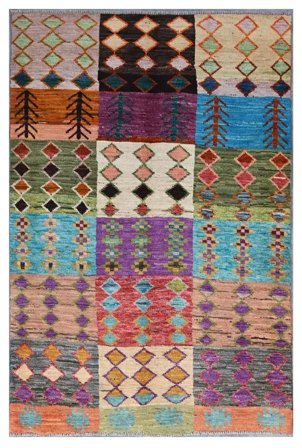 Hand Knotted Moroccan Berber - Afghanistan 114X177 Wool Rug Small