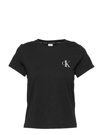 S/S Crew Neck Top Svart Calvin Klein