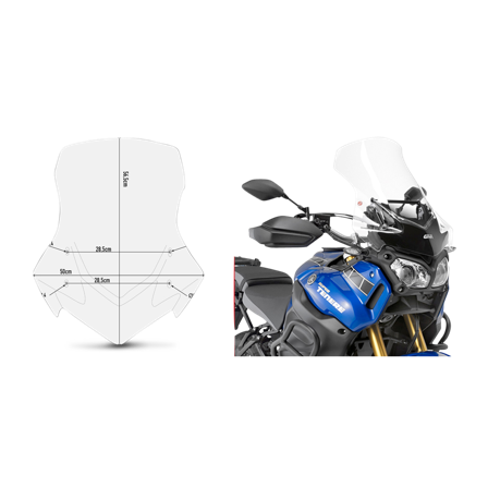 Vindskærm Givi D-ST, Klar - Yamaha XT 1200 Z Super Ténéré 2010-2020