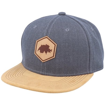 Iconic - Grey snapback Czapka Z Daszkiem - Switzerland Map Patch Dark Heather Grey/Suede Snapback @ Hatstore