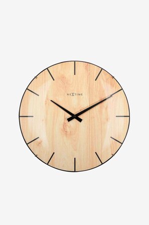 NeXtime - Veggklokke Edge Wood Dome, diameter 35 cm - Brun - Veggklokker & bordklokker - Fra Homeroom