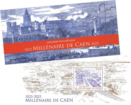 Frankrig - Caen 1000 år - Postfrisk miniark i folder