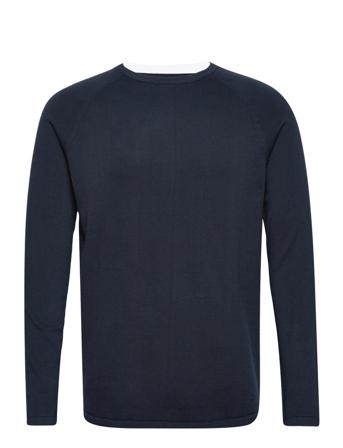 Basic Knit P Strikkegenser M. Rund Krage Marineblå Tom Tailor