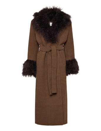 Monki Maxi Coat - Brown - XS