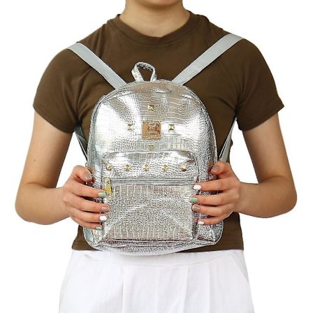 Feminint Mini Skoletaske Student Rygsæk Nitter Teenager