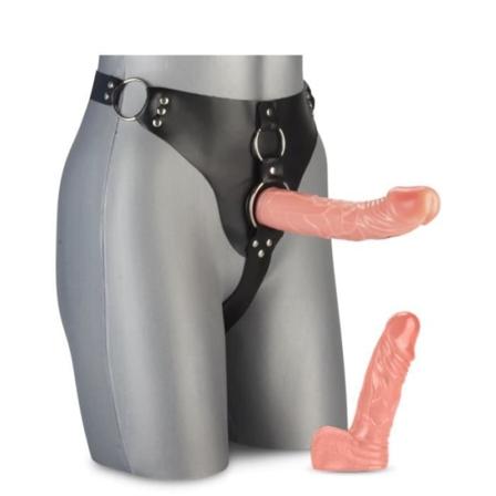 Sele med 2 Strap-on Dildos - LOVE & VIBES - Dubbel penetration - Silikon
