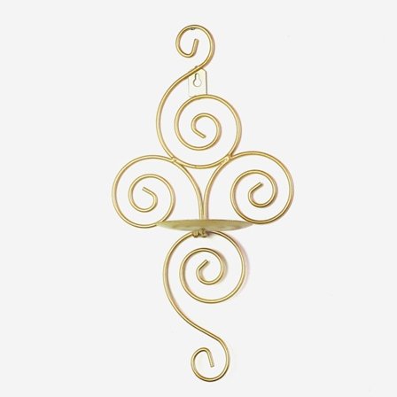 Vintage vægmonteret lysestage (guld), kreativ jernlysestage