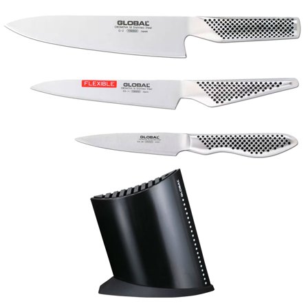 Global Knivsæt 3 dele + knivblok | KitchenOne