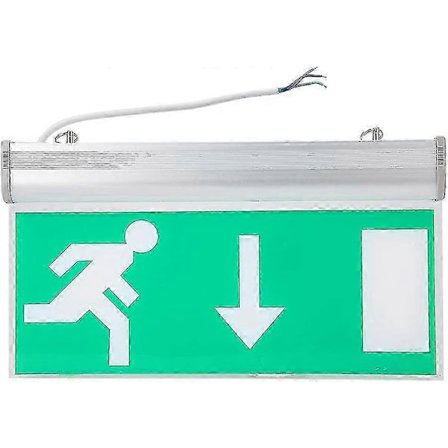 Akryl LED Grön Brand Nödutgång Skylt Säkerhetsutrymningsljus 110-220V