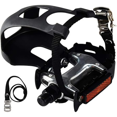 Cykelpedaler med clips og remme. Spinningcykler, motionscykler, stationære udendørs cykler, 9/16 tommer aksel.