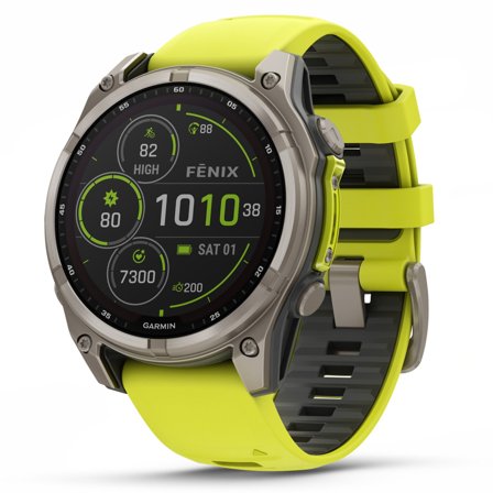 Garmin Fenix 8 SOLAR 47mm Sapphire Solar Bare Titanium / Graphite Amp Yellow