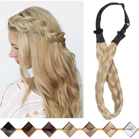 Elastisk flettet pannebånd Twist hårbånd Mote flette flettet hårtilbehør kvinner syntetisk askeblond # Askeblond