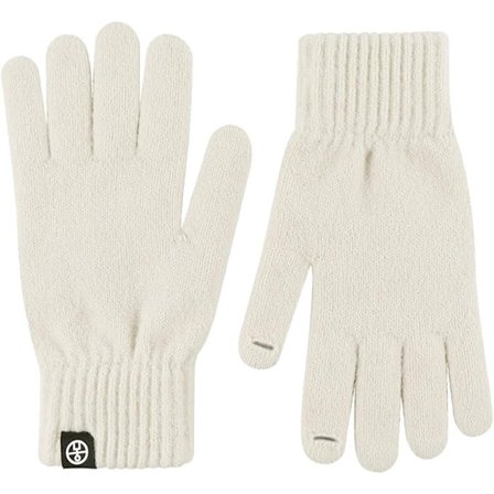 ING Varme strikkede uldvinterhandsker med touchscreen-fingerspidser, khaki hvid, fingerløst design, voksenstørrelse