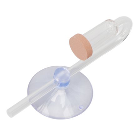 Akvarium CO2-diffusor Klar mikroporös skiva U-formad tub Akryl Fish Tank CO2-raffinör med sugkopp