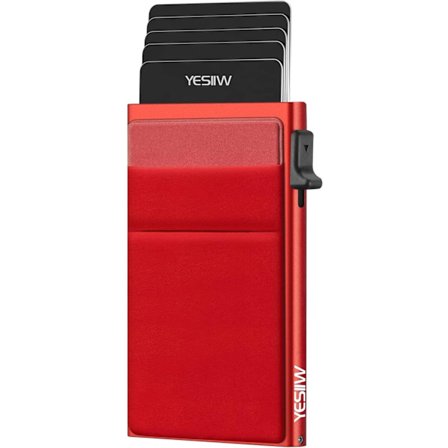 Pengebok for kvinner og menn Pop up Slim Card Wallet RFID-blokkering med lomme for sedler | Minimalistisk kreditkortholder for kvinner | Roserød