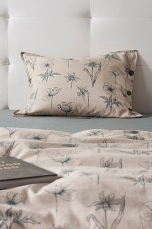 Jotex - Putevar Beige/petrol - MEADOW - Kjøp Putevar hos Jotex