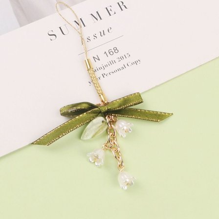 Bell Orchid Pendant Läder nyckelring #5