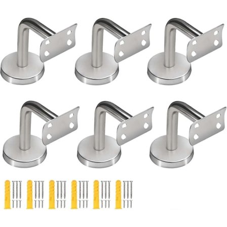Pakke med håndliste beslag i rustfrit stål, buede håndliste beslag til runde rør, trappegelænder beslag [DB]