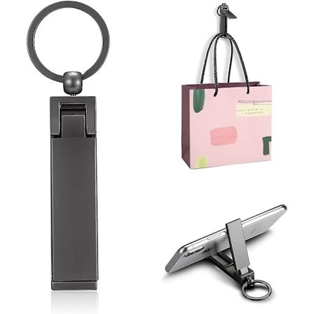 Väska hållare för bord, svart, 7,4 * 1,8 * 1,1 cm, elegant hopfällbar bordskrok, handväska hållare, handväska hängare för bord, för bord (silver)