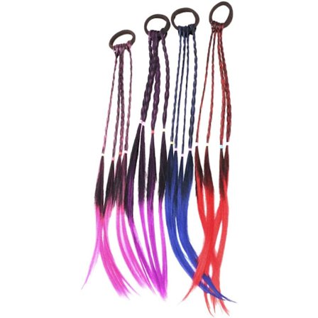 4 st flätor peruk elastiska hårband hästsvans hållare ring flätor flätor