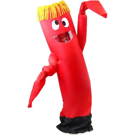 Oppblåsbar kostyme tubedanser knasende midjearm flailing halloween kostyme voksen størrelse (rød) Röd Röd