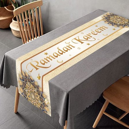 Ramadan-dekorasjon, Eid Mubarak-dekorasjon, linduk, muslimsk/islamsk iftar-fest, bordduk (#7)