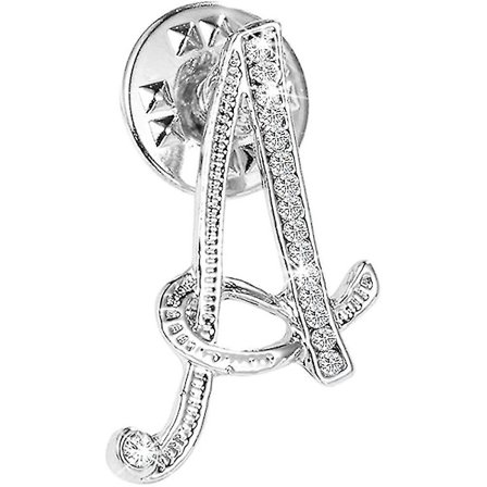 Initialbokstav Brosje Nål Liten Lapel Nål Tie Tack Navn Personlige Gaver For Jenter Kvinner Menn Gutt Sølv