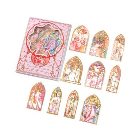 20st Mucha Gallery Series Dekorativt laserguldklistermärke C C