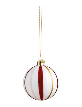 Souvenir Julekule Ø8 Cm Stripet Rød Home Decoration Christmas Decoration Christmas Baubles & Tree Accessories Multi/mønstret Holmegaard
